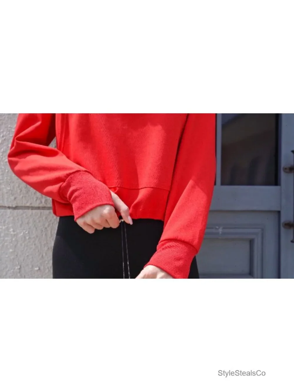 Women Half Zip Long Sleeve Cropped Sweatshirt Pullover V Neck Loose Fit